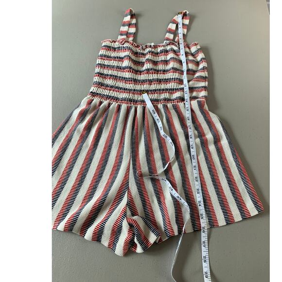 Caution to the Wind Romper M Nautical Beach Vertical Stripe Anthropologie USA - Picture 7 of 10